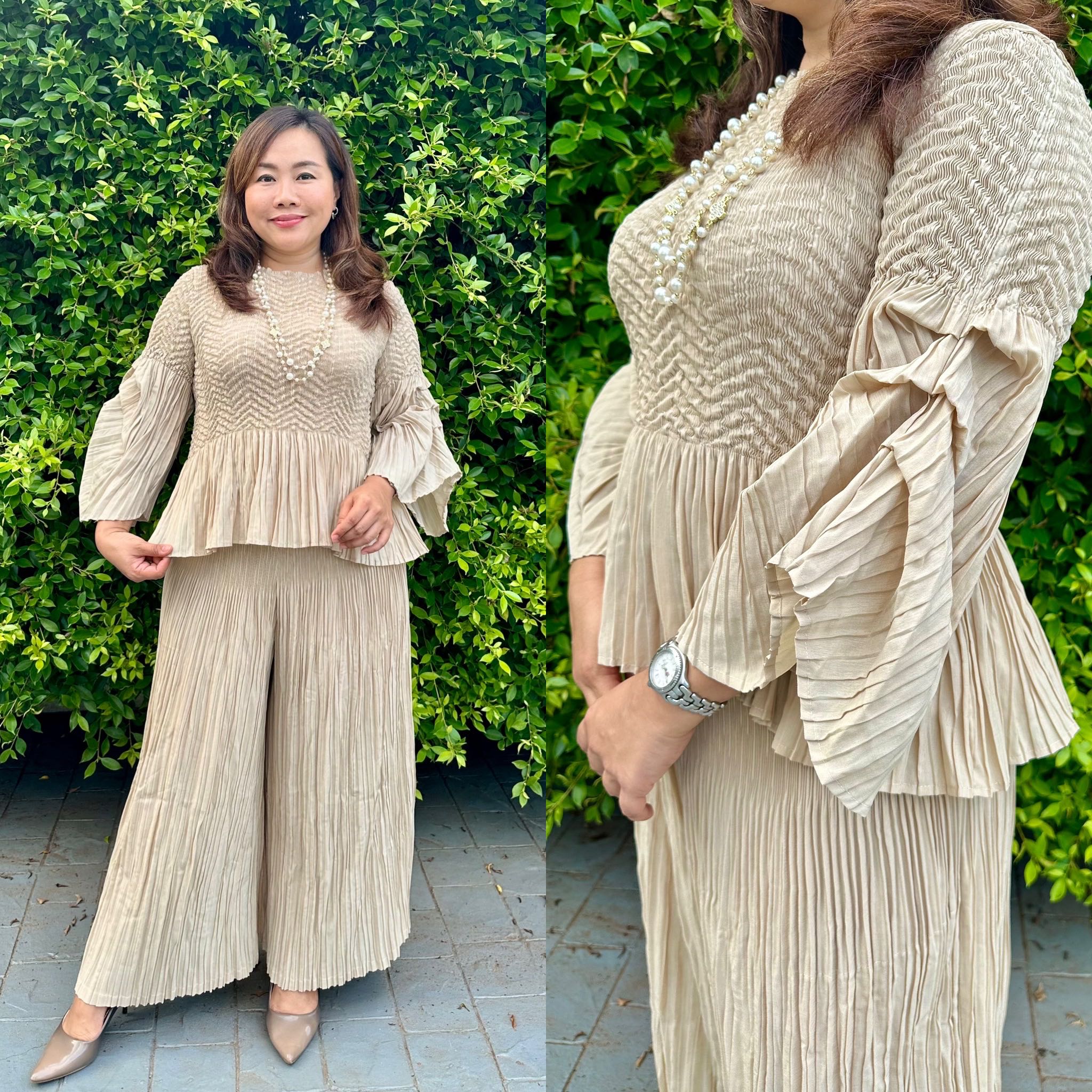 Pleatbynisa A501 เสื้ออัดพลีท เนื้อผ้าPolyester100%