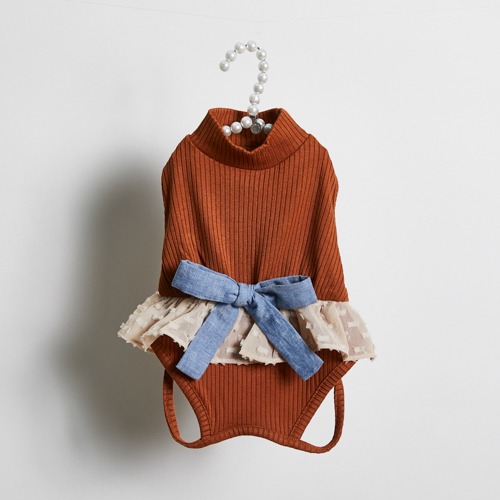 Louisdog (M) Chocolate High Neck Pants