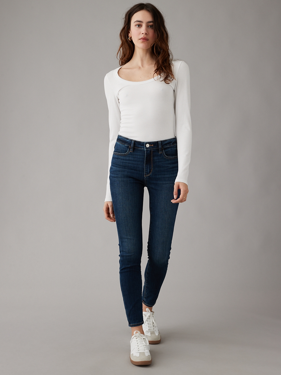 กางเกงยีนส์ ผู้หญิง HIGH-RISE JEGGING CROP ( 043-4950-074 )