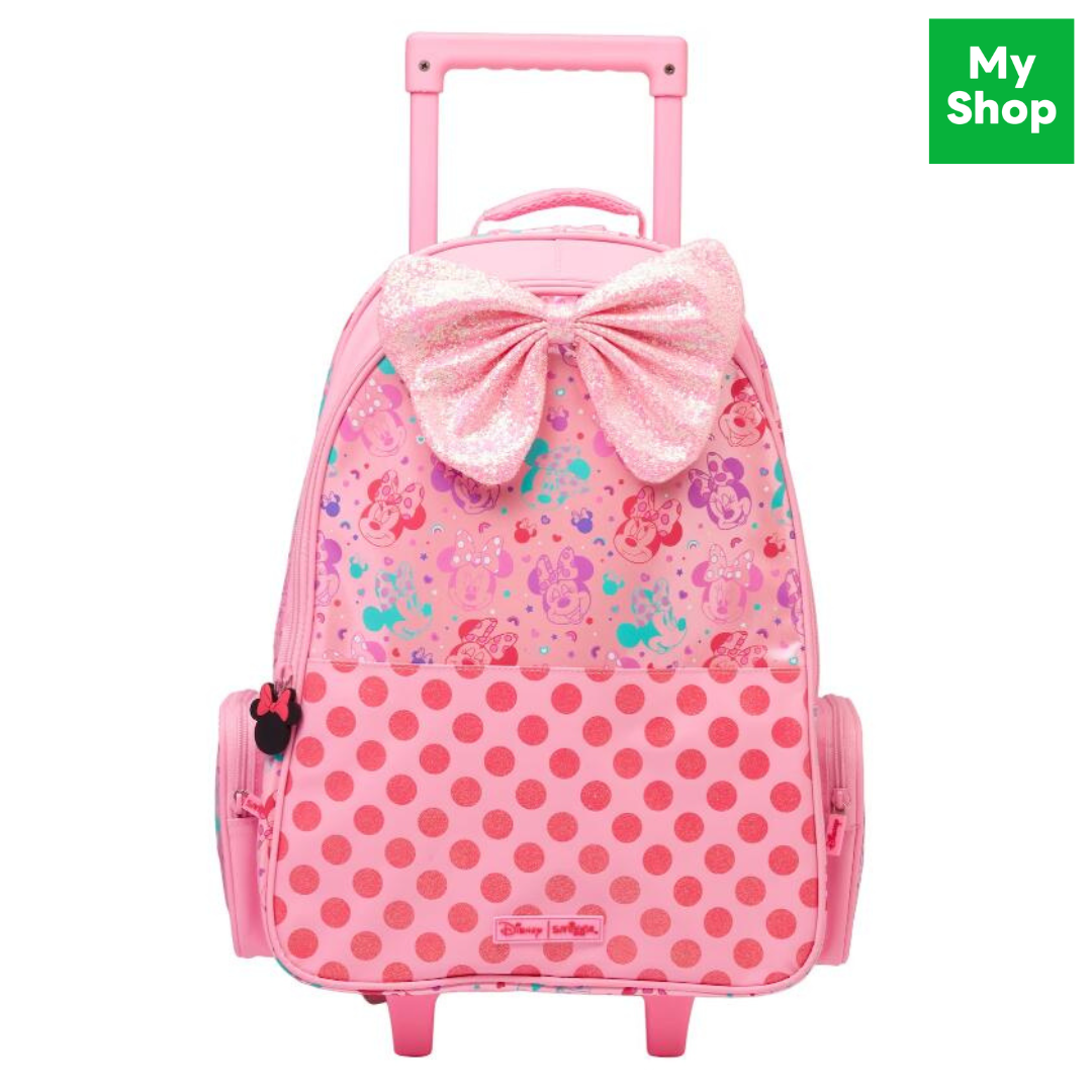 พร้อมส่งในไทย🎉 Smiggle ล้อลาก18นิ้ว ลายมินนี่ชมพู Trolley Backpack 18inch. ของแท้✔