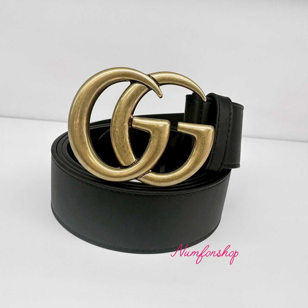 Gucci Belt Black GHW (Size 105/42) มือสองสภาพดีค่ะ