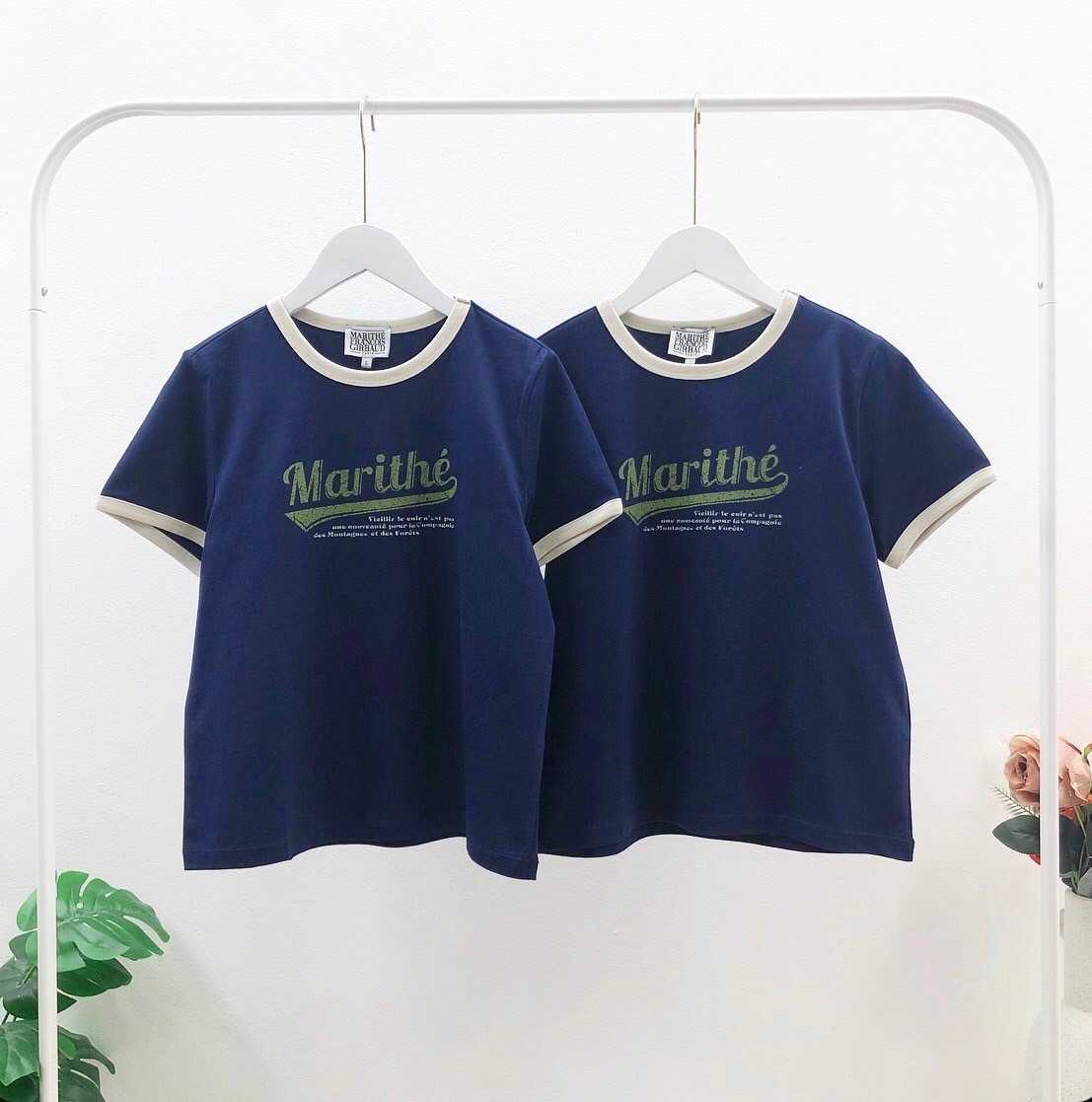 พร้อมส่ง Marithe Women Vintage Ringer T-Shirt (Navy)