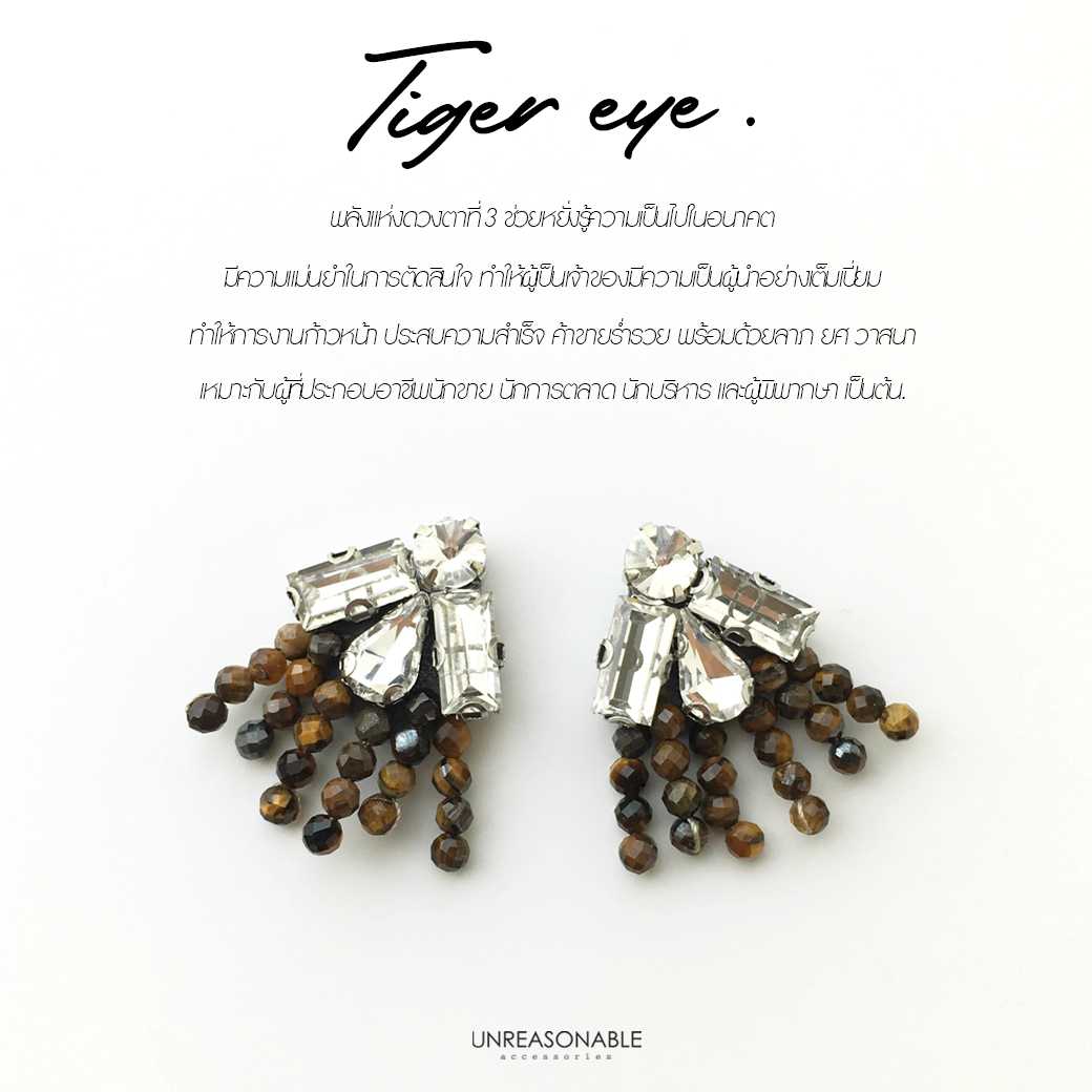 ต่างหูพลอยแท้ Tiger Eye : Lucky Stone (UA0645-01)
