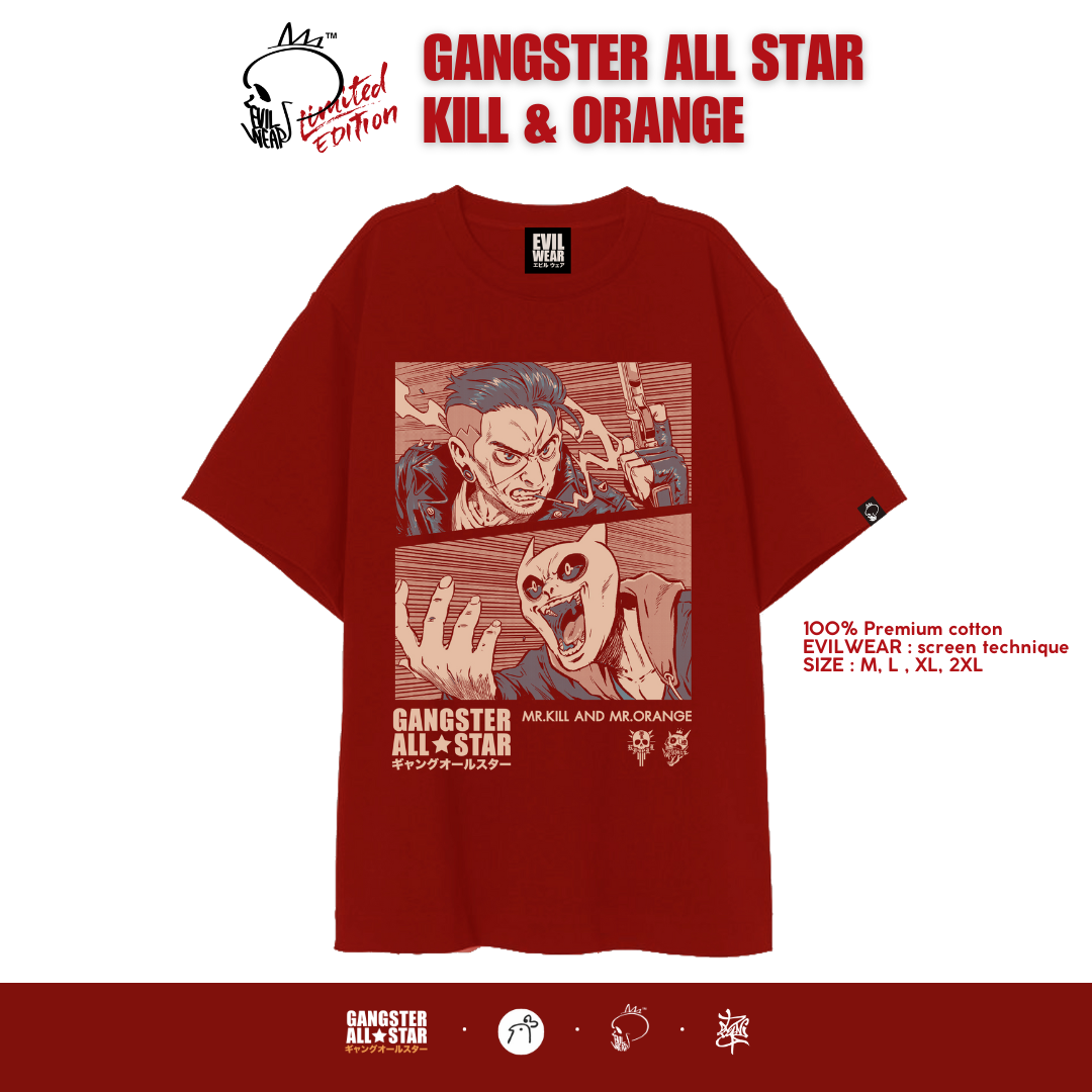 Mr.KILL VS Mr.Orange Red Tee