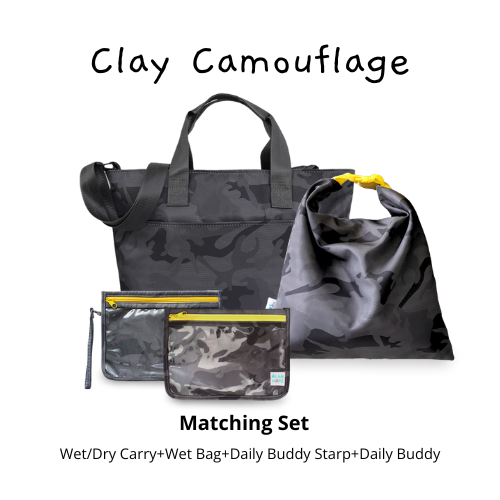 Matching Set: Clay Camouflage (Wet/Dry Carry+Wet Bag+Daily Buddy Starp+Daily Buddy)