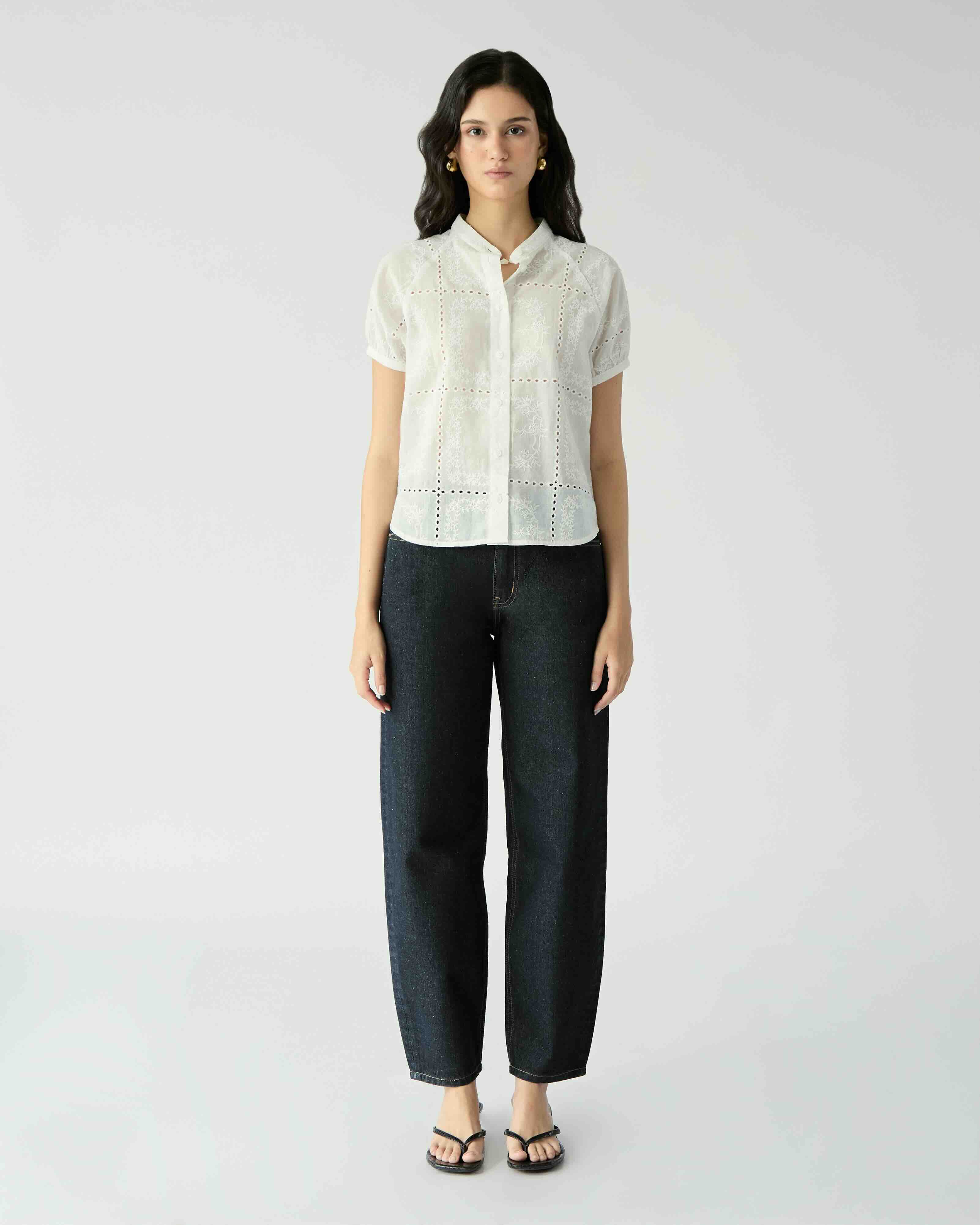 AMR DE SAISON ( AIMER ) - Grandad Embroidered Short Sleeve Shirt