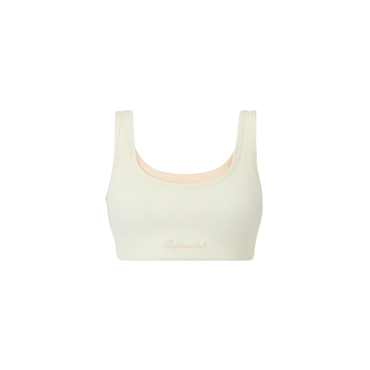 Luna Wide Ribbed Sports Bra (Vanilla Pink) - The Flos Club