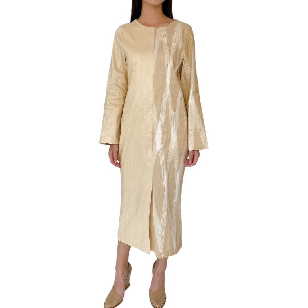 Half/half Cream-Beige Silk Dress