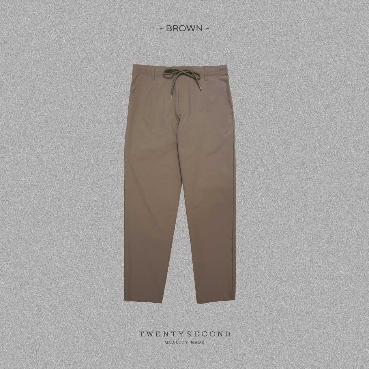 LUKAS NYLON EASY PANTS - BROWN