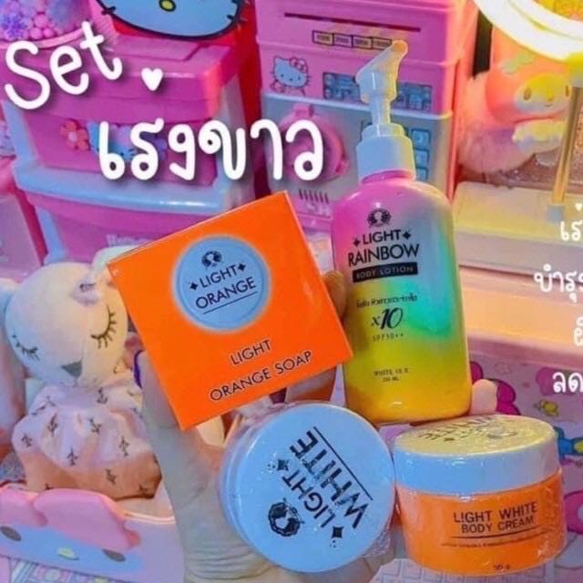 🦢Light White Body Cream เซ็ทครีมไลท์ไวท์บอดี้ครีม  [ไวท์ไวท์แพ็คเกจใหม่]