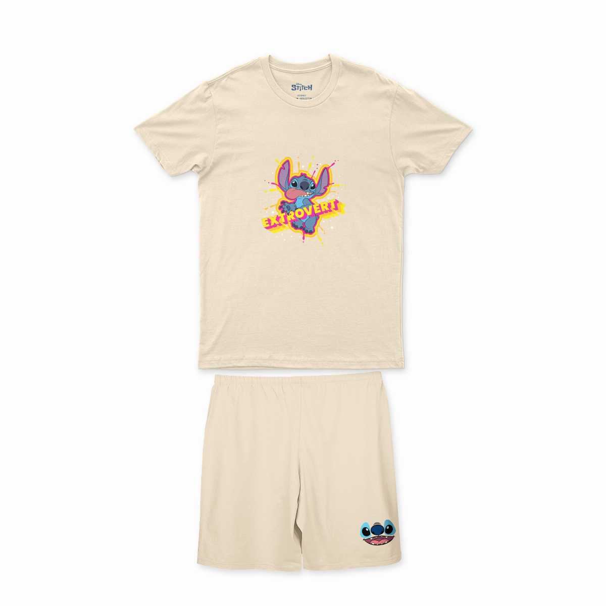 ชุดนอนเด็ก ลาย Stitch ลิขสิทธ์เเท้ เส้นใย 100% cotton แขนสั้น ขาสั้น (014SCCST/BE)