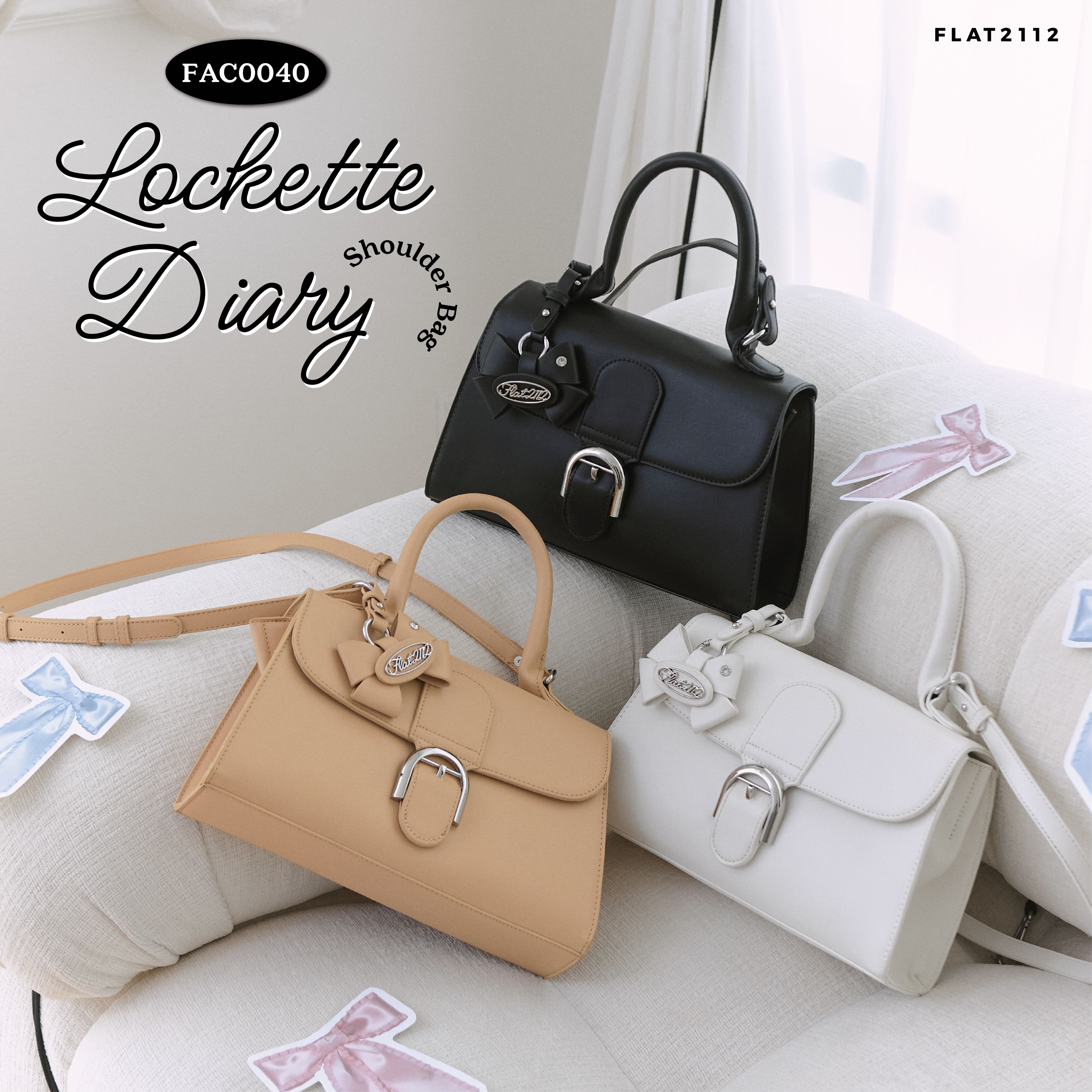 FLAT2112 : ไม่ผ่านคิวซี LOCKETTE DIARY SHOULDER BAG กระเป๋าหนังสุดฮิต กระเป๋าเเฟชั่น (FAC0040)