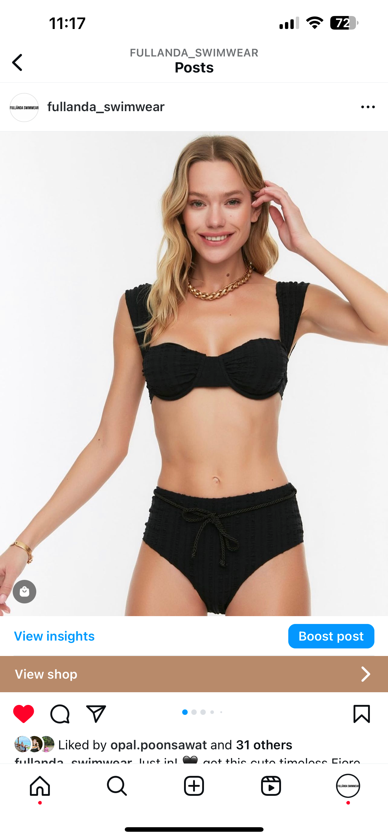 Fiore Black Textured Bikini