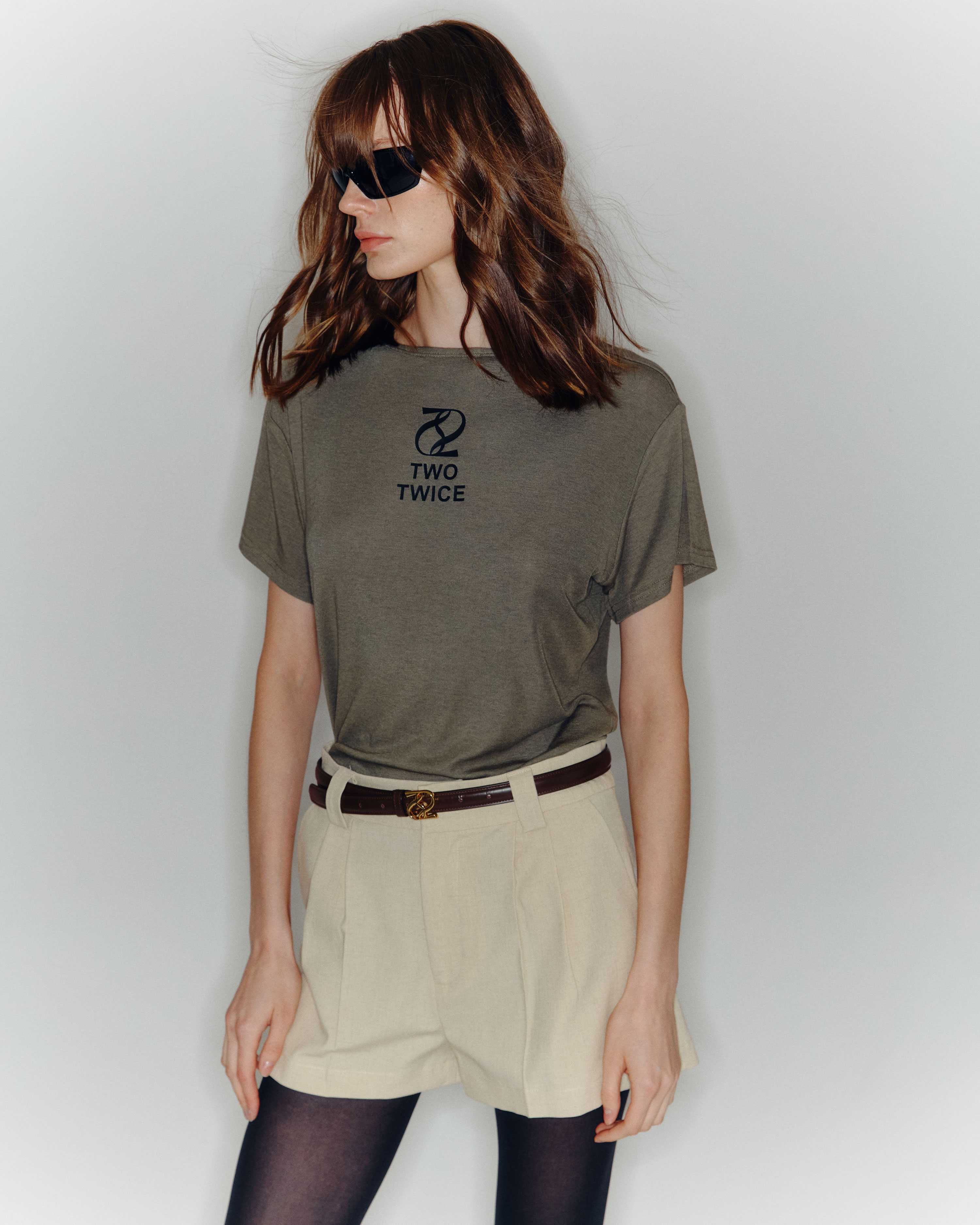 Ultra soft t-shirt [ Tencel and wool เนื้อผ้านุ่มสบายมาก สามารถใส่ได้สองด้าน ] - Army Green