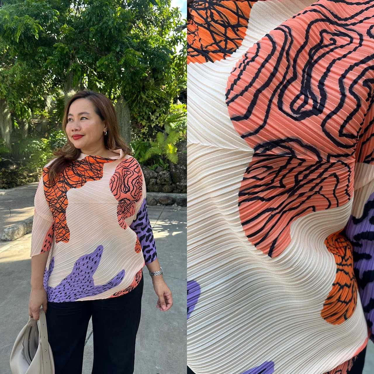 Pleatbynisa เสื้ออัดพลีท A726 เนื้อผ้าPolyester100%