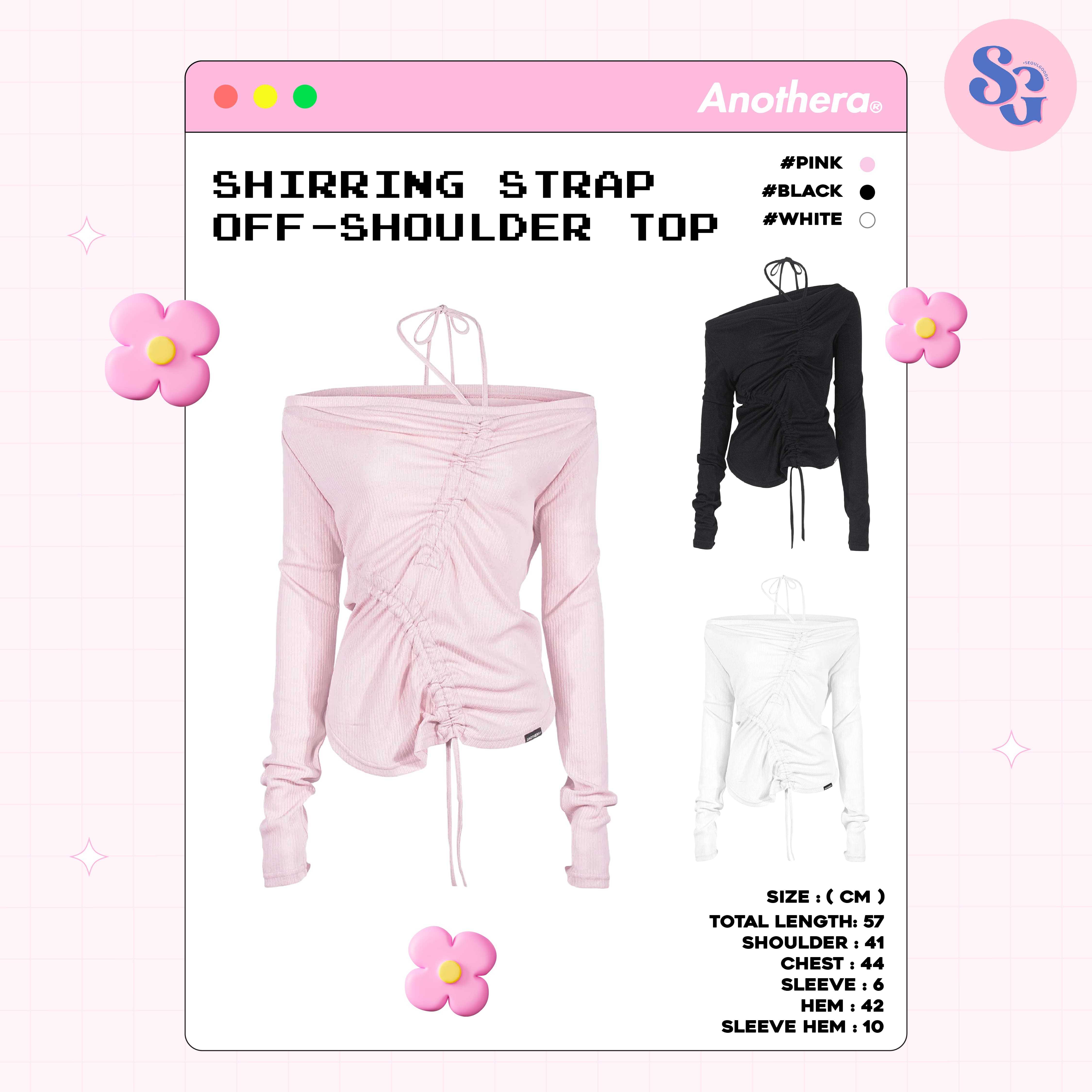 ANOTHERA- SHIRRING STRAP OFF-SHOULDER TOP  เสื้อสไตล์ Off-Shoulder