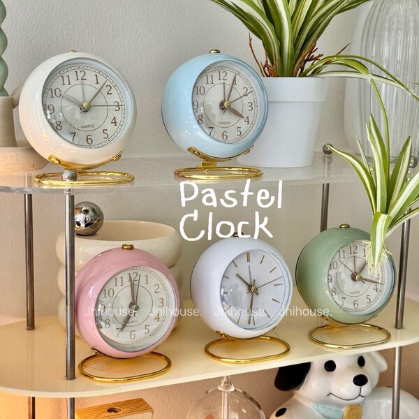 [พร้อมส่ง] Jnihouse : นาฬิกาสีพาสเทล นาฬิกาตั้งโต๊ะ (Pastel Clock)
