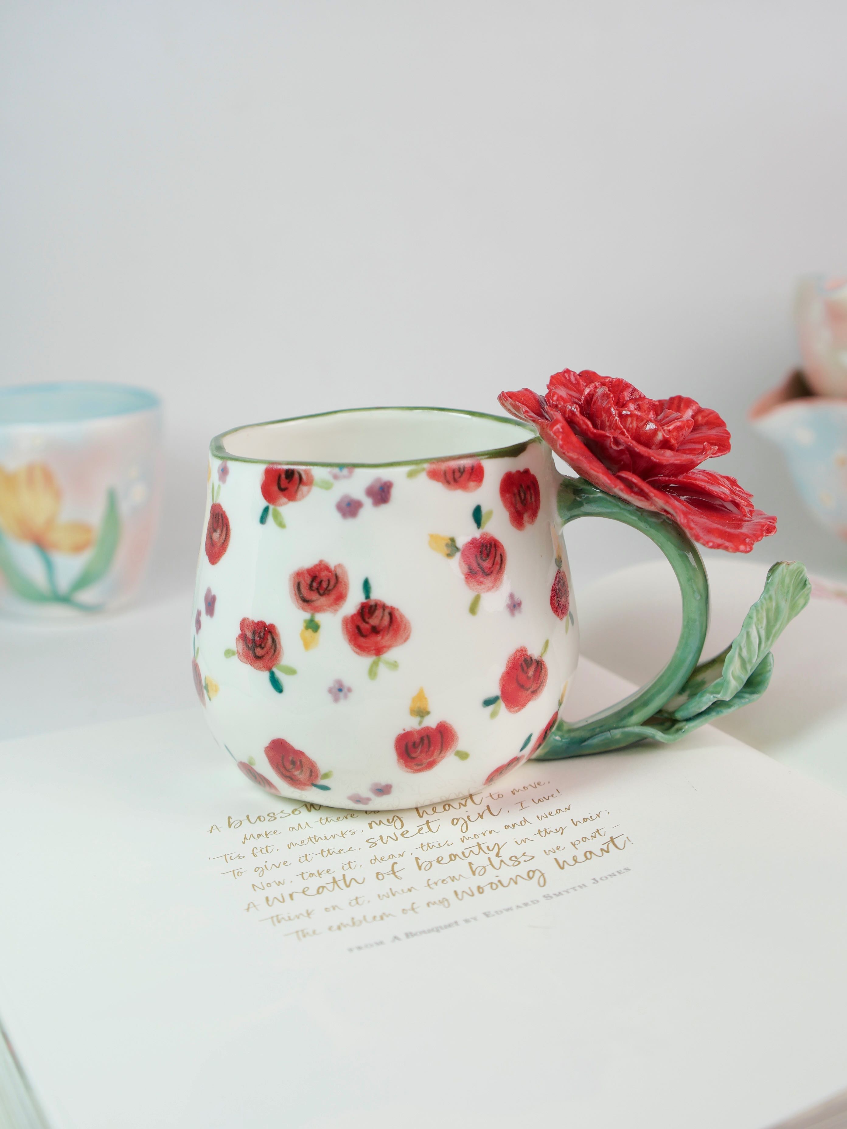 red rose mug