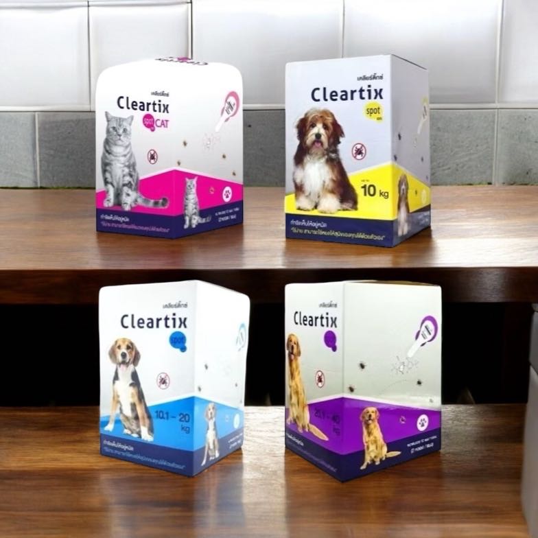 (แบ่งขาย) Cleartix (แพค 2 หลอด) ยาหยดกำจัดเห็บหมัด สุนัข และแมว เคลียร์ติ๊กซ์
