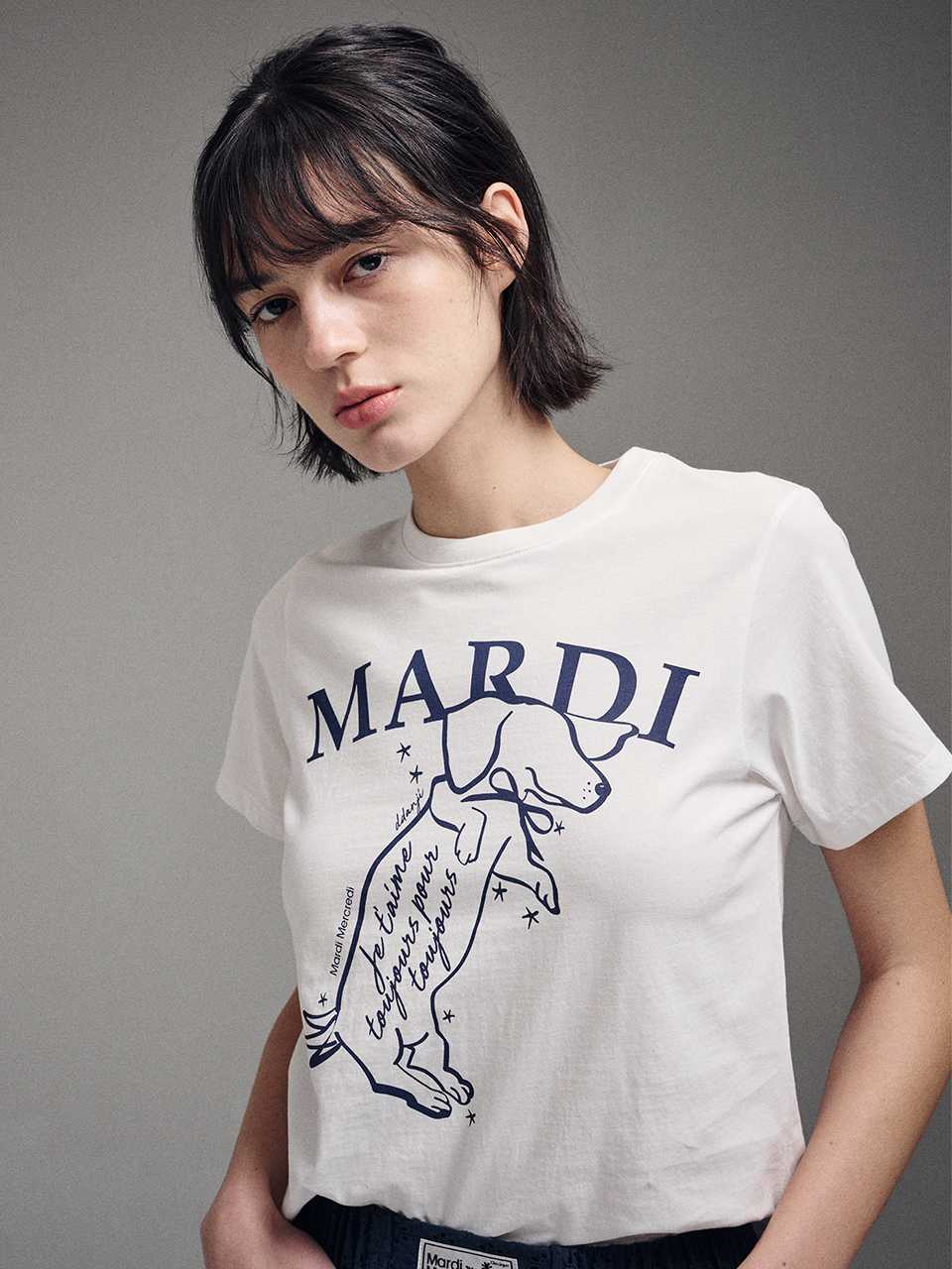 (pre,รวมส่ง) SLIM TSHIRT SWING THE TAIL DDANJI /Mardi Mercredi