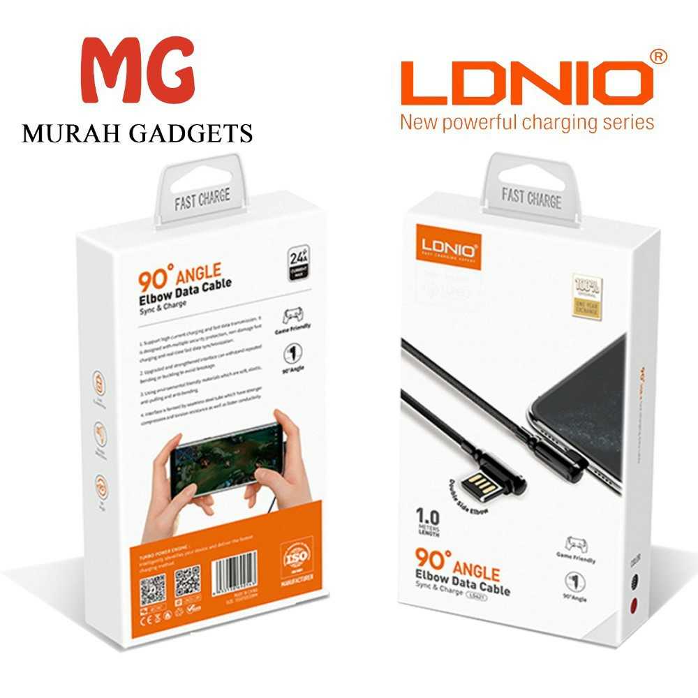 LDNIO LS421 GAMING 90°ANGLE ELBOW /Micro USB สายชาร์จไวสำหรับเกมมิ่ง..จร้า