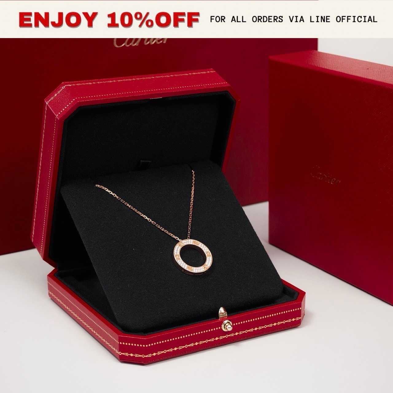 📍KEPT UNUSED📍CARTIER Love Pendant Paved Pink Gold | ACC