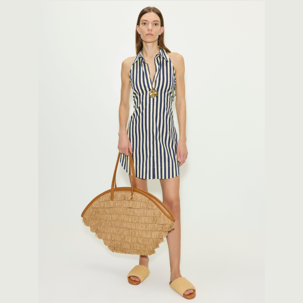 SIMONMILLER LOCH SLEEVELESS MINI DRESS - NAVY/CREAM