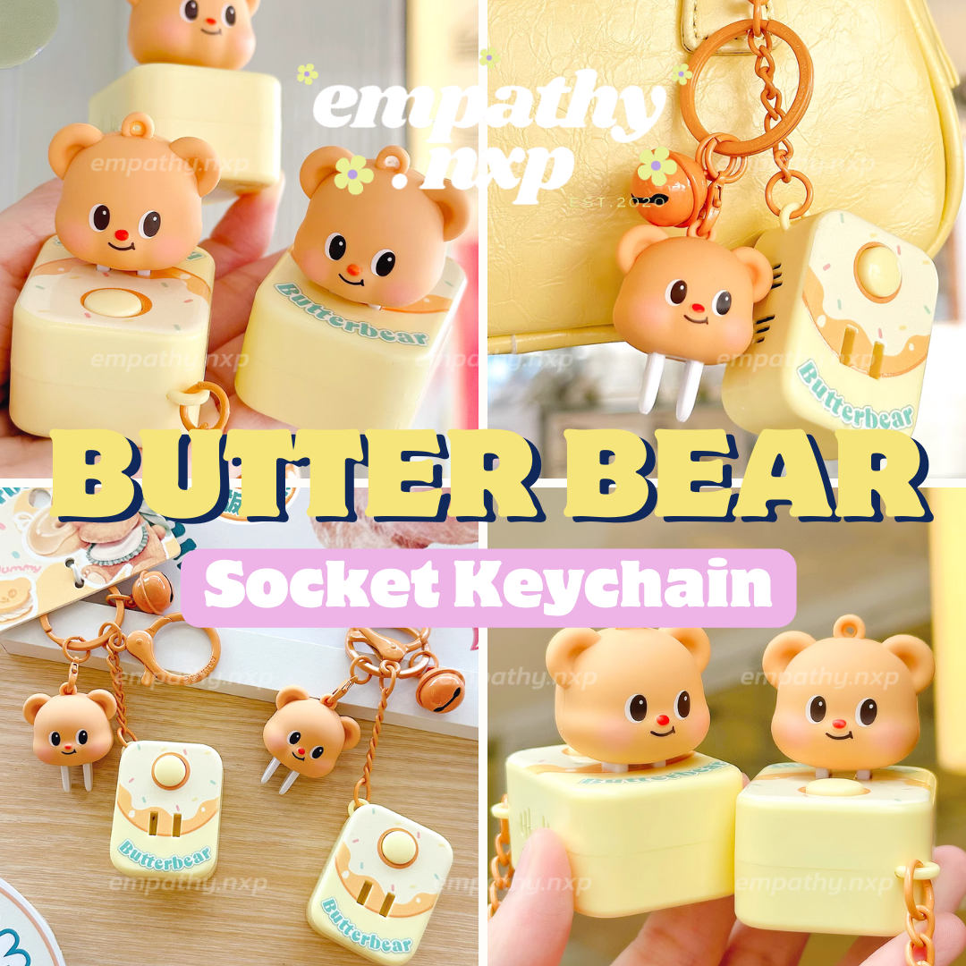 🐻​ BUTTERBEAR ✨​ พวงกุญแจหมีเนย ✨ SOCKET KEYCHAIN 🧸​ ลิขสิทธิ์​แท้บัตเตอร์แบร์ ✨🐻