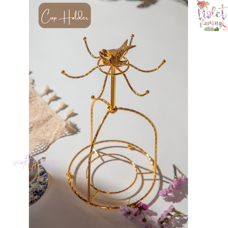 Cup Holder - Size L (Premium) ที่แขวนแก้วหัวนก แขวนแก้วได้ 6 ชุด