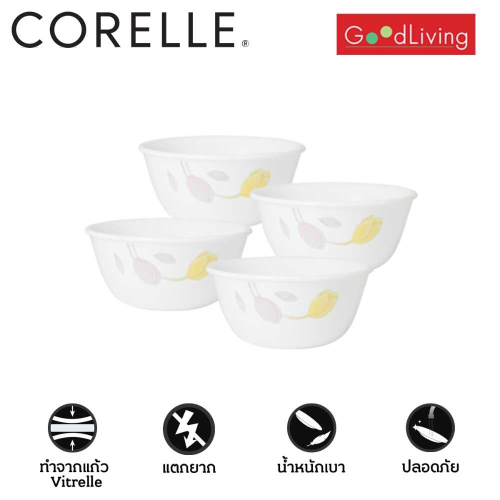 Corelle ชาม ขนาด 450 ml ลาย Elegance Set 4 ชิ้น/C-03-426-ELG-4