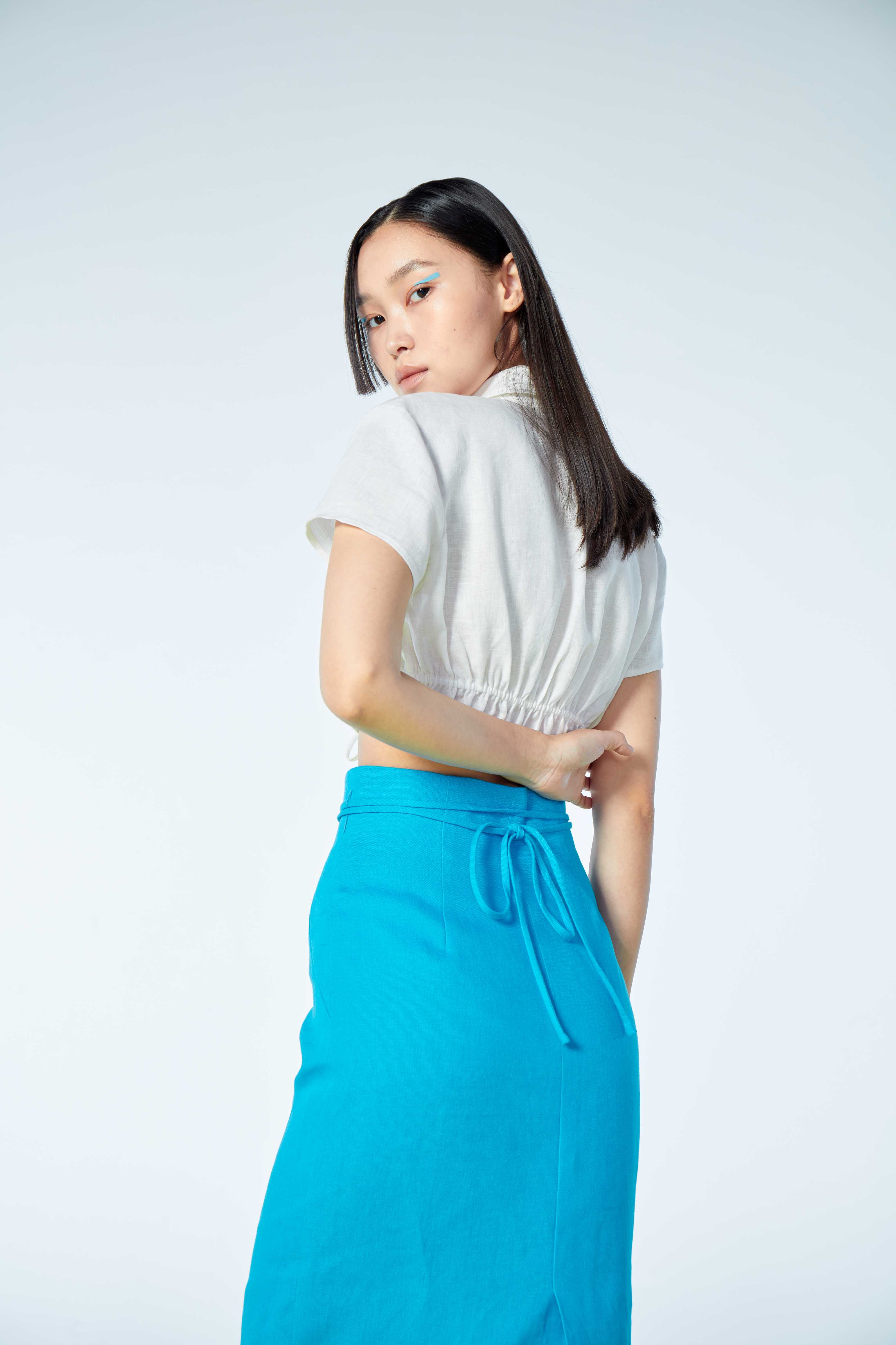 (pre-order) linen midi skirt
