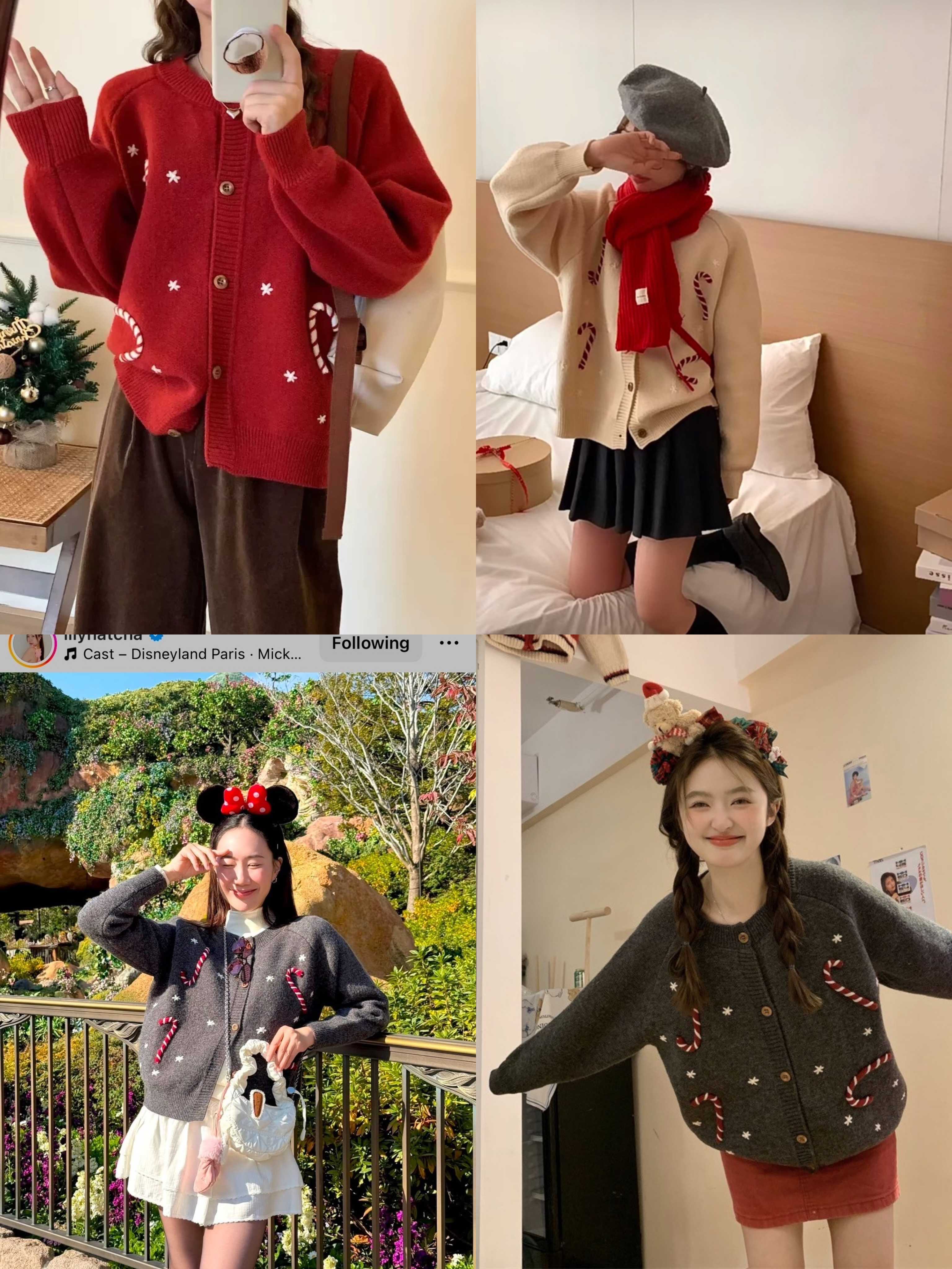 ( SALE ) CANDY CANES KNIT WOOL SWEATER 