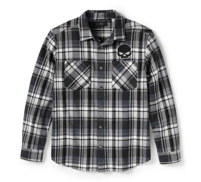 Harley-Davidson Willie G Skull Plaid Long Sleeve Shirt