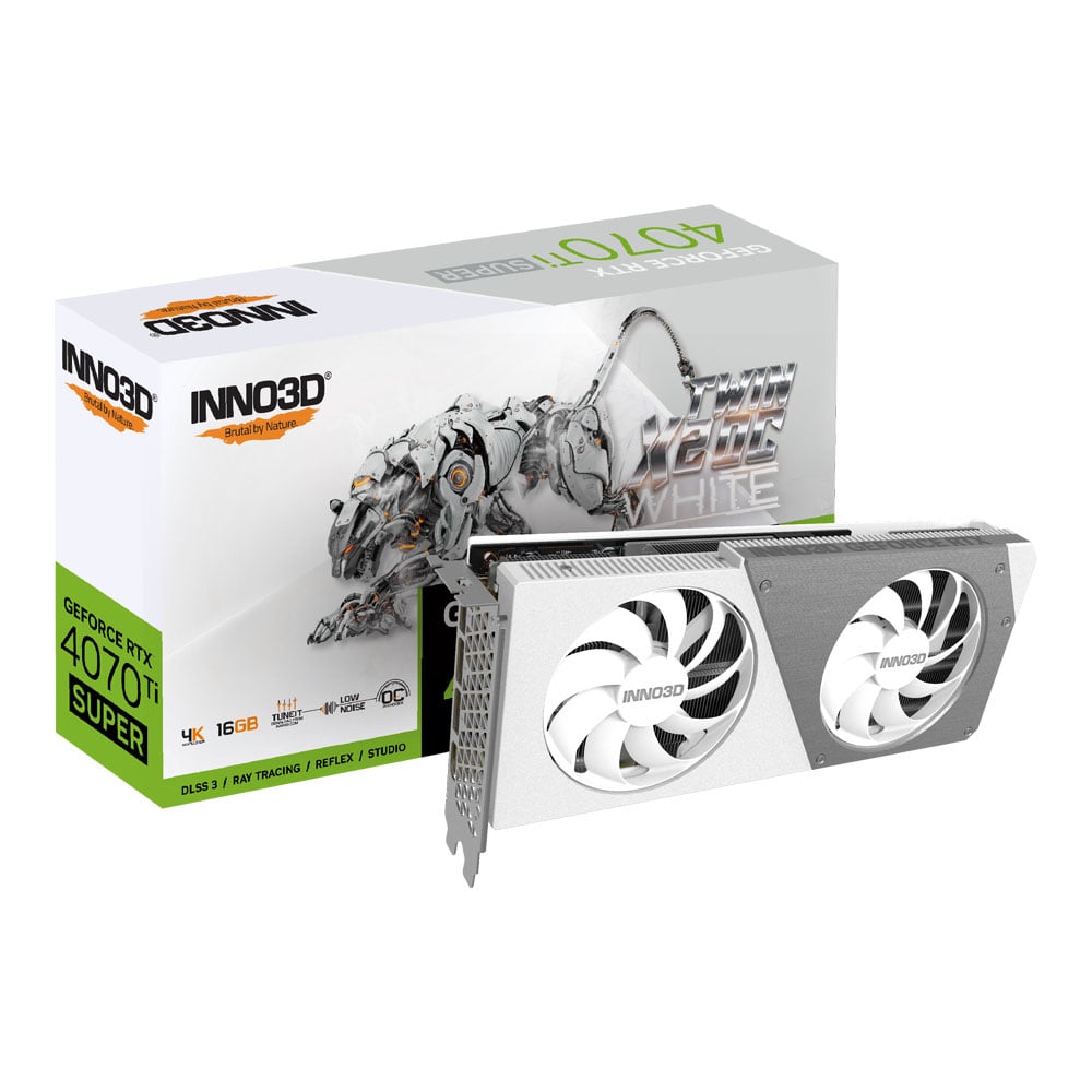 INNO3D GEFORCE RTX 4070 TI SUPER TWIN X2 OC WHITE - 16GB GDDR6X (N407TS2-166XX-186156W)