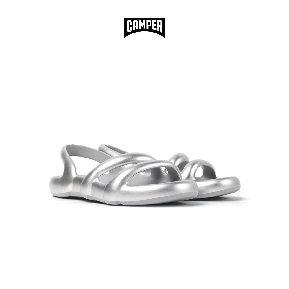 CAMPER รองเท้าแตะ ผู้หญิง รุ่น Kobarah Flat สีเงิน ( SAN -  K201636-014 )
