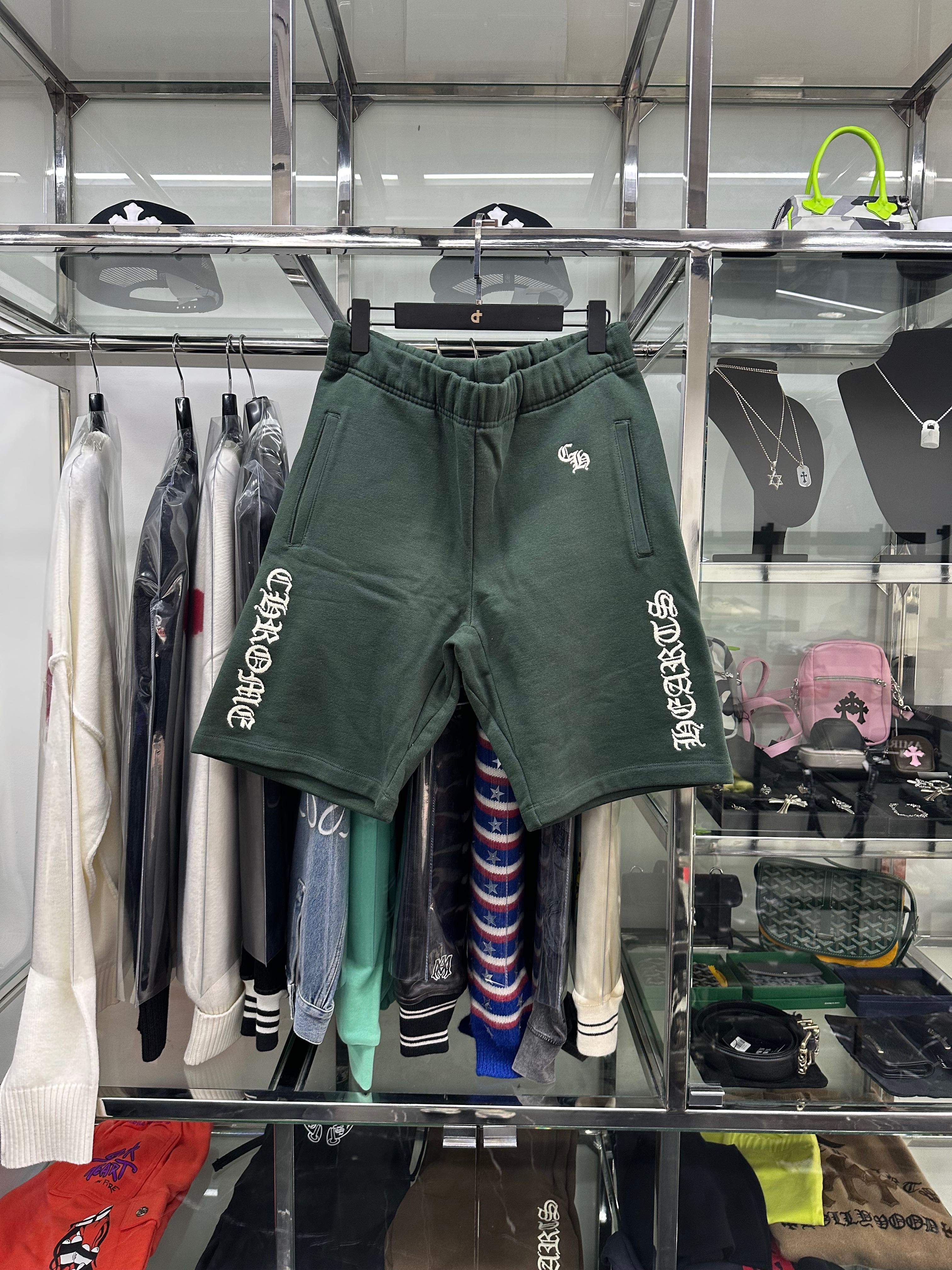 Chrome Hearts CH Logo Green Short Sweatpants
