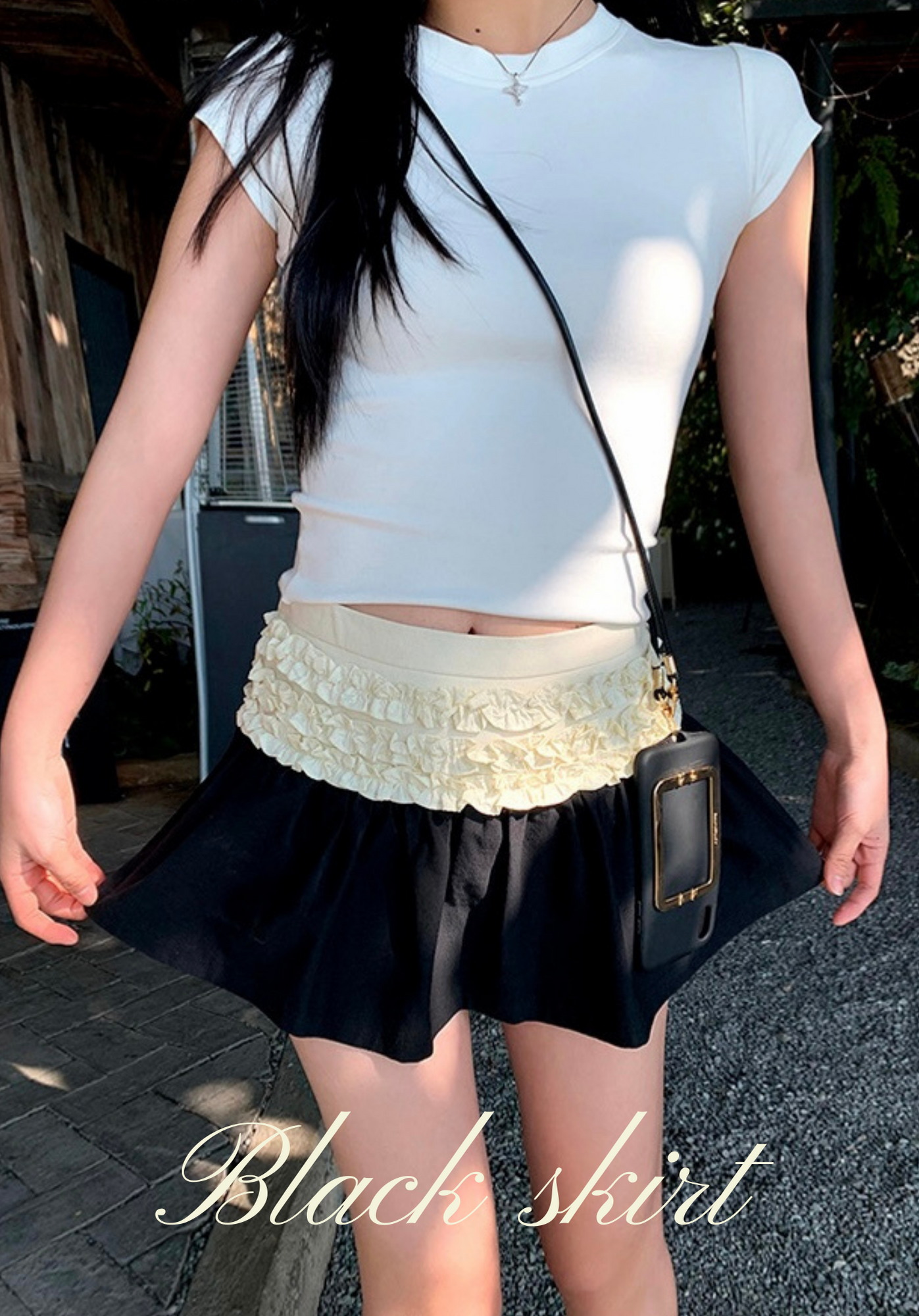 กระโปรงสั้น black skirt 🖤