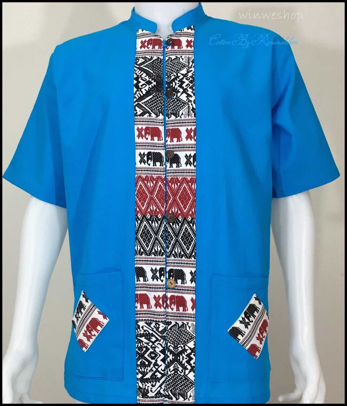 เสื้อผ้าฝ้ายผู้ชายแต่งผ้าพิมพ์ลาย