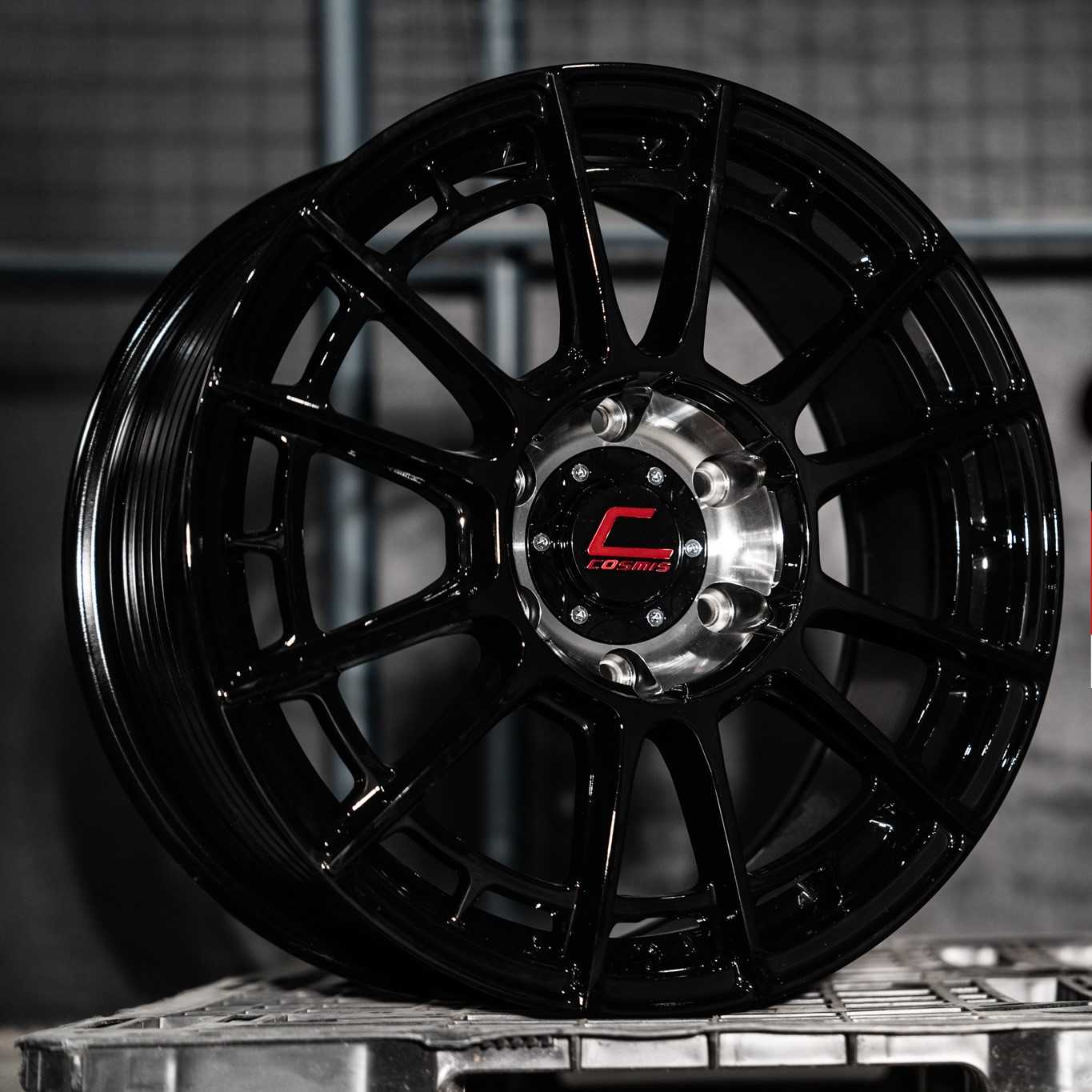 แม็กซ์ RS-12(YA075) 18X8.0 6X139.7 ET30 CB.106 B-10  (สีดำเงา+หลุมเงา)