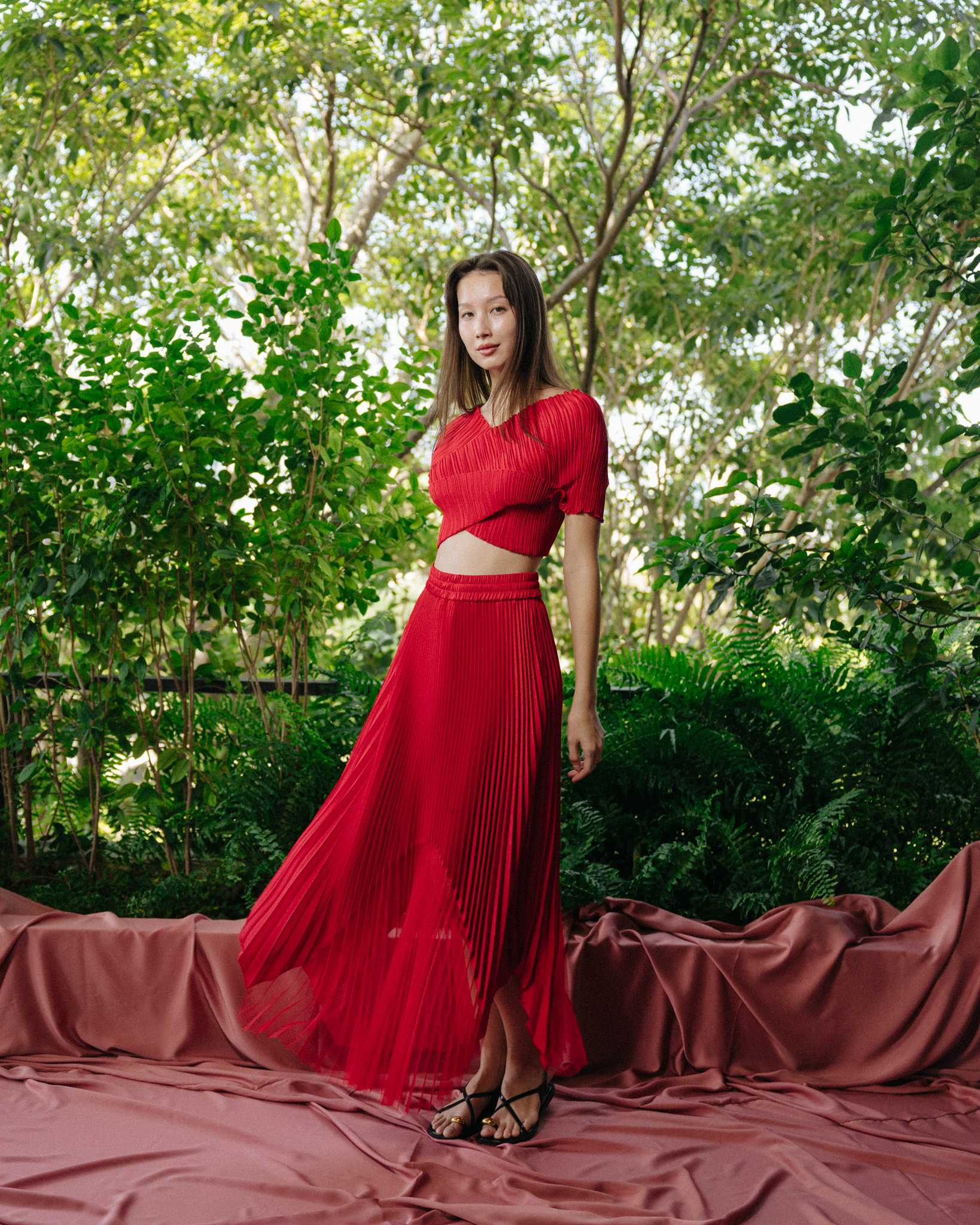 Set (Twist top & Skirt Tulle) - Red
