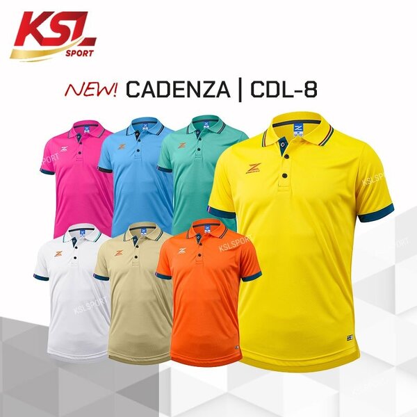 ใหม่!! เสื้อโปโลผู้ชาย CADENZA (คาเดนซ่า) รุ่น CDL-8 MEN ผ้า Micro polyester 100%