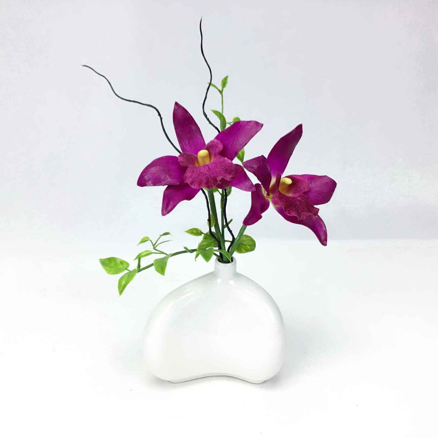 แจกันดอกกล้วยไม้ประดิษฐ์ CR-61123-W Orchid