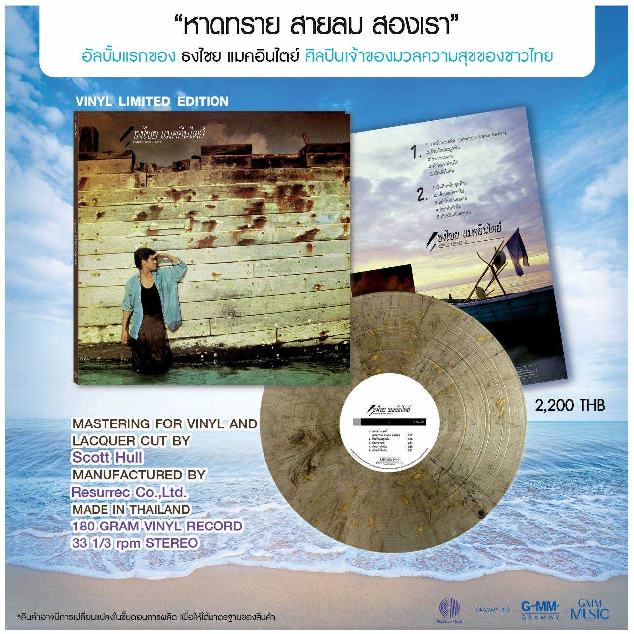 ■มือ1 VINYL ธงไชย แมคอินไตย์ ชุด หาดทราย สายลม สองเรา  อัลบั้มแรกของ ธงไชย แมคอินไตย์ ศิลปินเจ้าของม