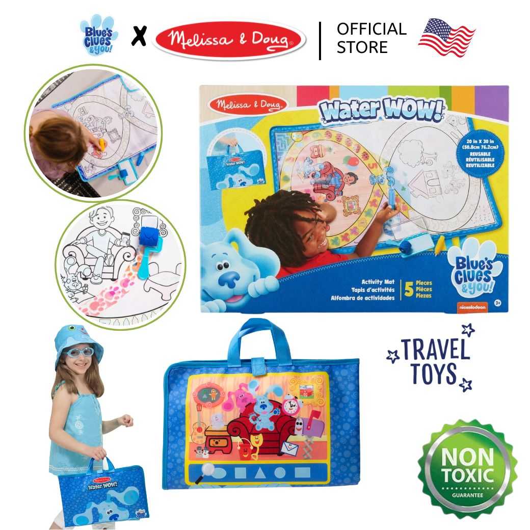 (ของแท้ USA) แผ่นระบายสีด้วยน้ำ พกพาได้ 50 x 76 cm Blue's Clues Melissa & Doug Water Wow Mat 33021