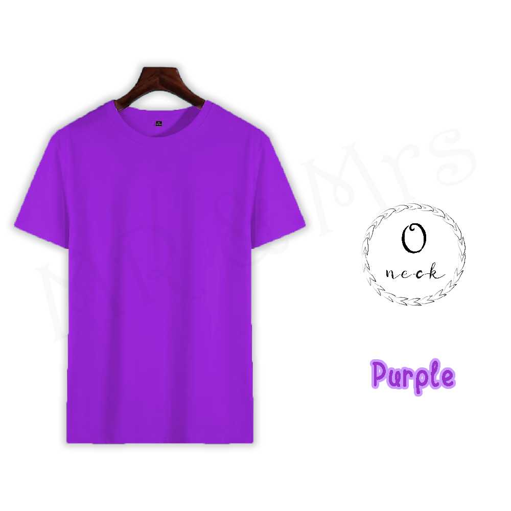 เสื้อยืดสีพื้น เสื้อคอกลม เสื้อยืดคอกลม T-Shirt ผ้าCotton (สีม่วง)