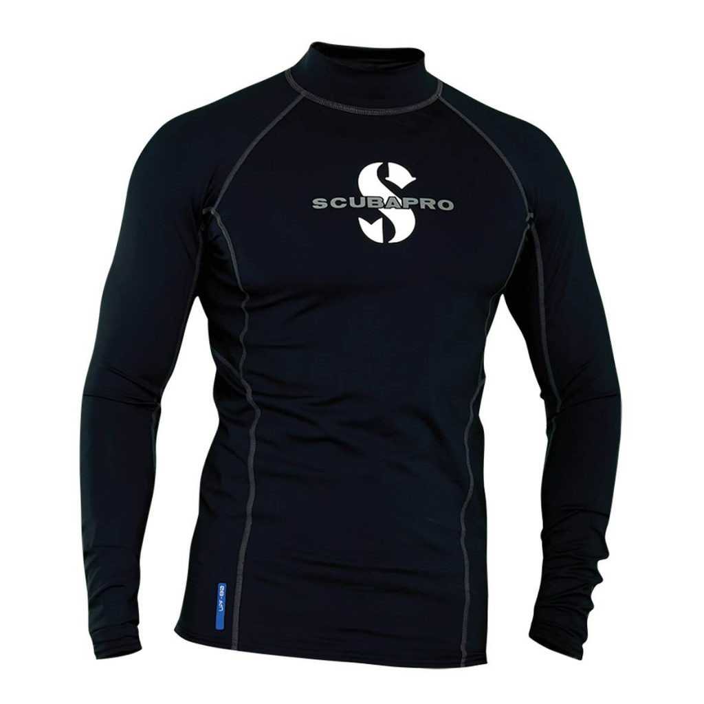 Rash Guard Scubapro Black T-Flex Rash Guard UPF 80 – Men