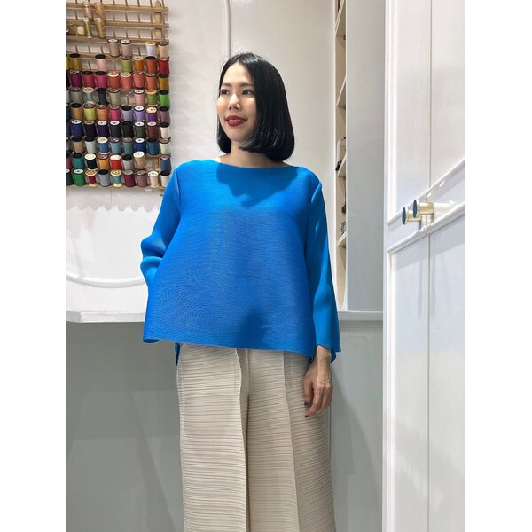 2MUAY รุ่น GJO11297 เสื้ออัดพลีทคุณภาพ LONG SLEEVE FLARE PLEATED TOP 8 สี FREE SIZE