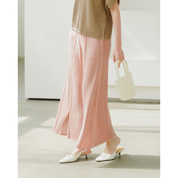 ยาว 37 นิ้ว 2MUAY รุ่น GJO3435 กางเกงพลีทคุณภาพ THICK WIDE LEG SPLIT FRONT PLEATED PANTS 10 สี FR...