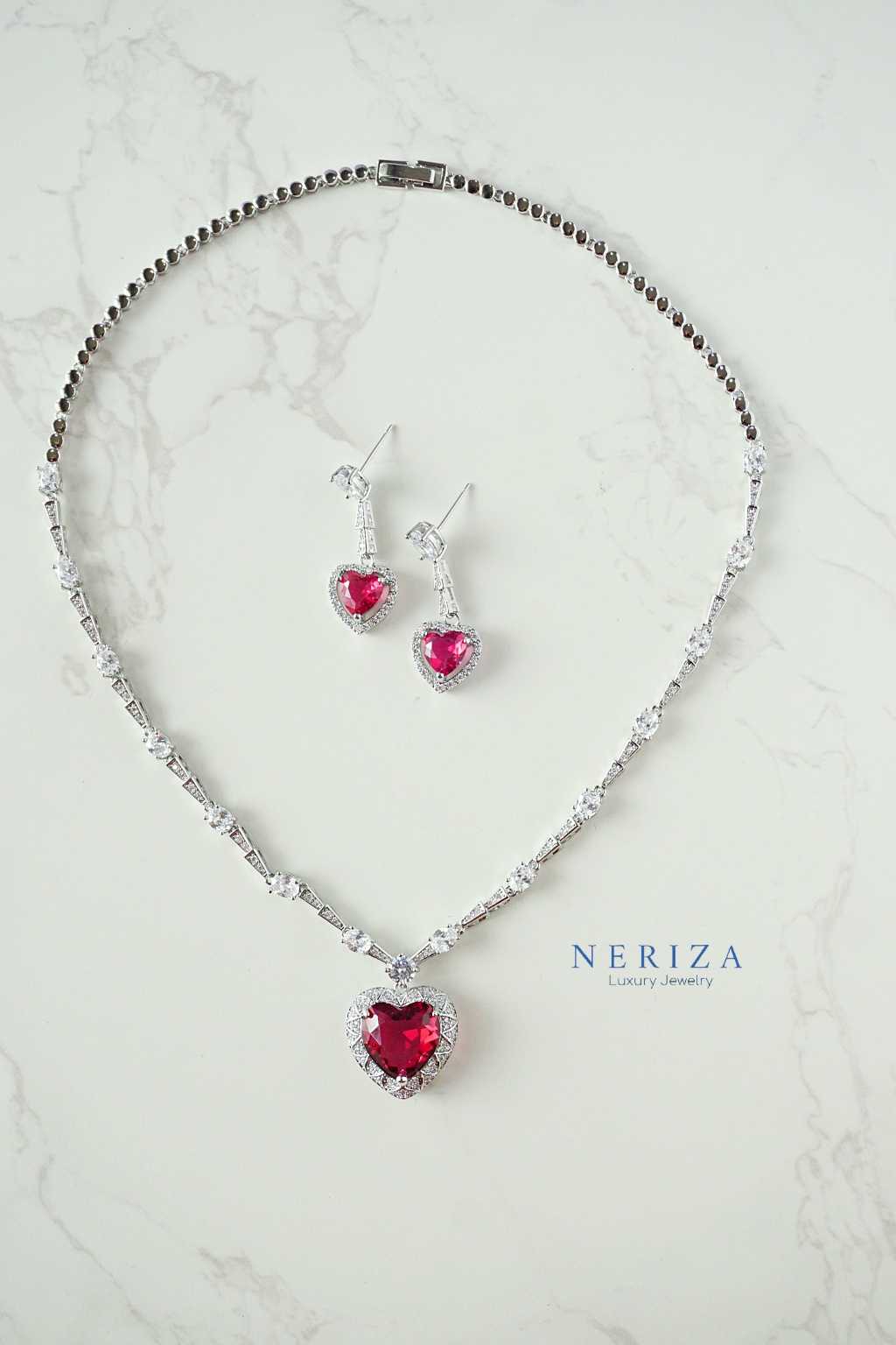 ชุดเครื่องประดับเพชรสังเคราะห์ เกรดพรีเมี่ยม เพชรรอบคอ รหัส NZC029
