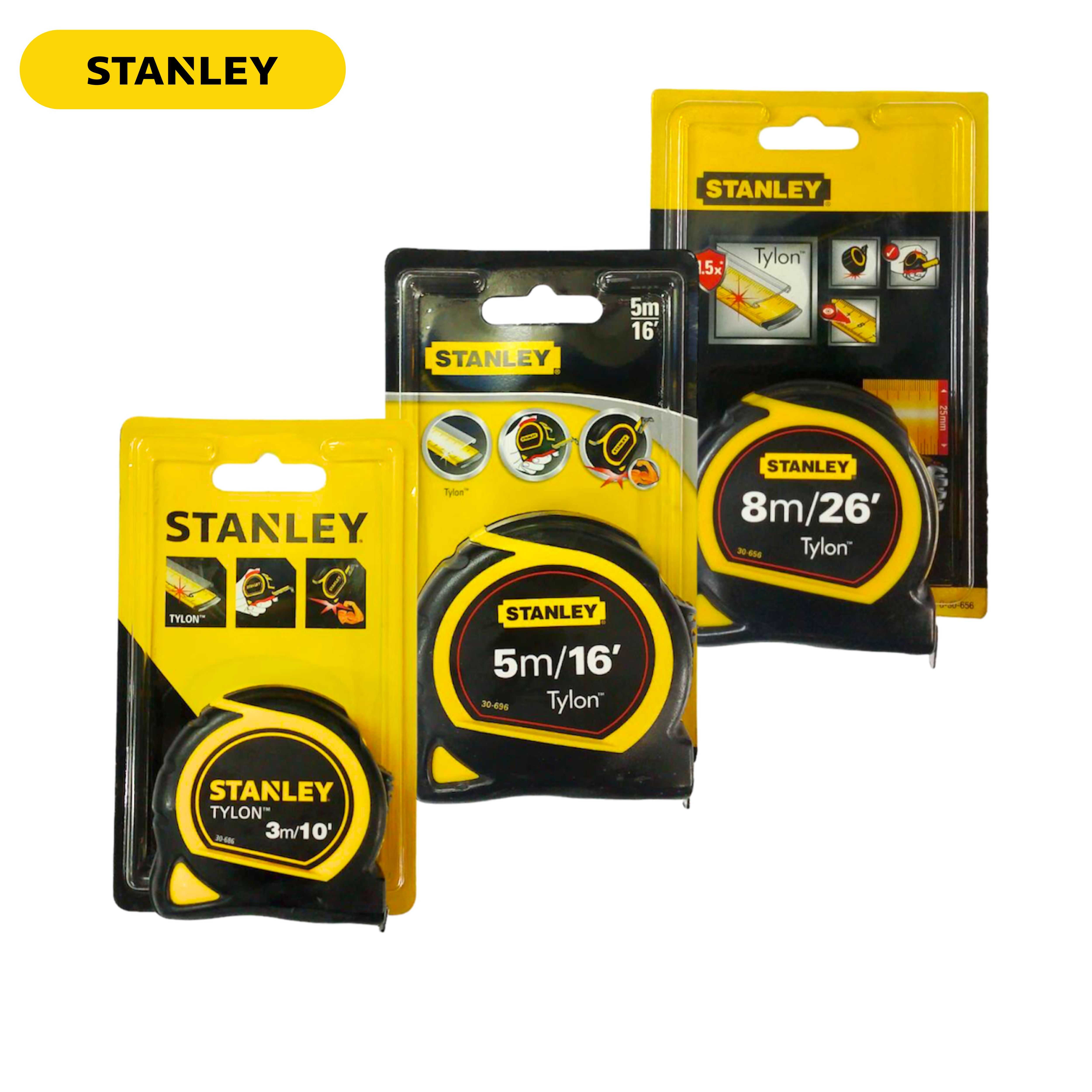 [SALE] STANLEY ตลับเมตร รุ่น Tylon สีเหลือง/ดำ ของแท้ 100% มีใบรับรองจากสำนักงานชั่งตวงวัด